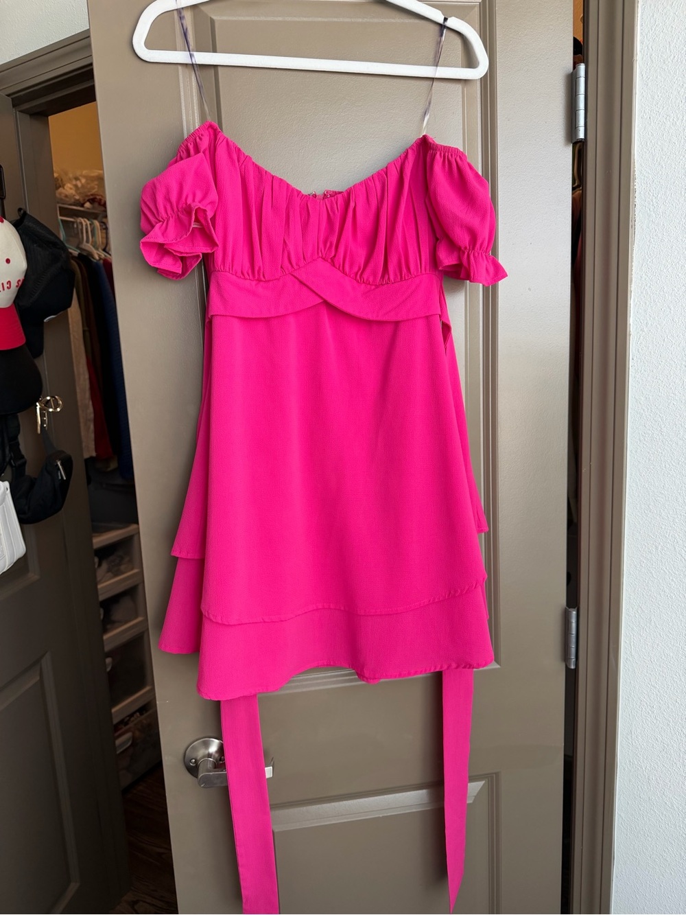 Women’s Bright Pink Tiered Dress